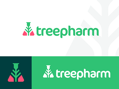 Treepharm beaker flask lab logo logo designer logodesign logos pine pinetree tree