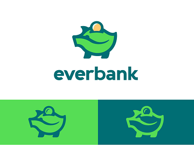 Everbank Piggybank banking brandmark coin identity leaf leaflogo logo logodesign logos piggybank saving savings