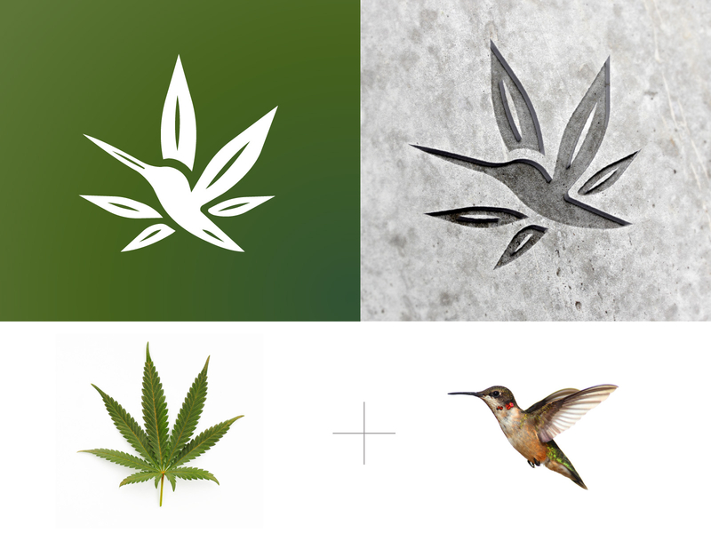 Hummingbird Leaf Engraving bird birds brandmark cannabis cbd engraving flower hemp hummingbird icon identity leaf logo logos