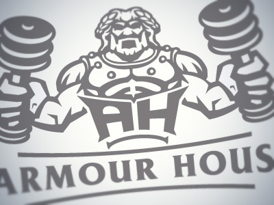 Armour House armor armour god greek logo design logos mythology sports logos weights