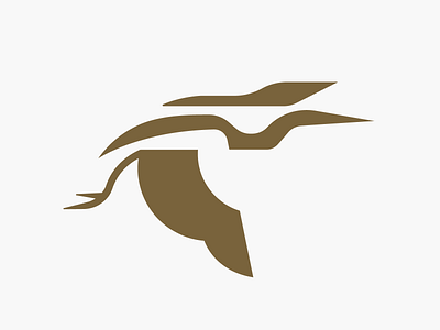 Heron in 3 Parts bird birds brandmark greatblueheron heron icon identity illustration logo logos mimimal modern