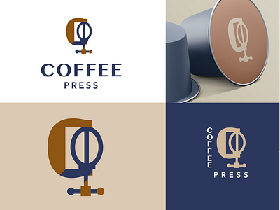 Coffee Press Brandmark branding clamp coffee identity logo logodesign logos modern vice