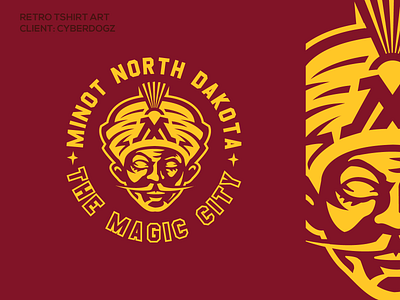 minot ND art collegiate crest illustration logo logos magic poster retro seal sports tshirt