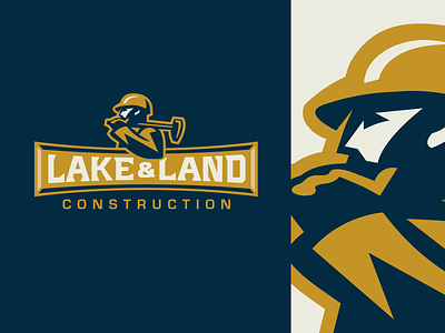 Lake and Land builder construction illustration logo logodesign logos outdoors rugged typography work worker