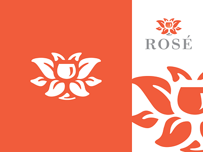 rosewineD brandmark glass identity logo logos negative space rose vineyard wine winery