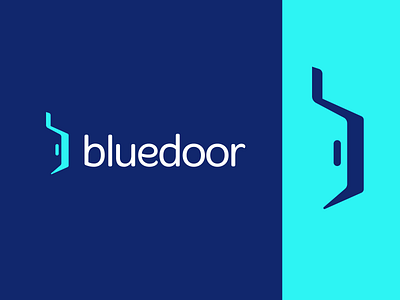 bluedoor blue door doors icon identity letter b letterb logo logo design logos