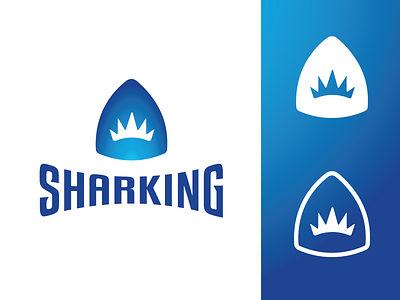 Shark King branding brandmark crown emblem fishing icon logo logo design logos shark sharks type design