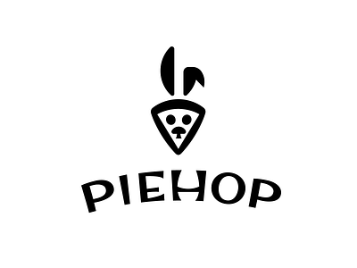 PieHop bunny logo logo design logos mascot minimalist pizza pizza logo pizza restaurant rabbit restaurant restaurant logo retro retro logo