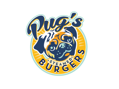 Pug's logo animal logos dog pug restaurant