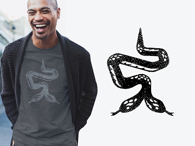 Two-Headed Snake Graphics brandmark distressed emblem handmade icon logo nature print reptile retro screenprint serpent shirt snake snakes tee tshirt vintage