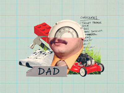 Fathers Day collage dad father fathersday flat illustration