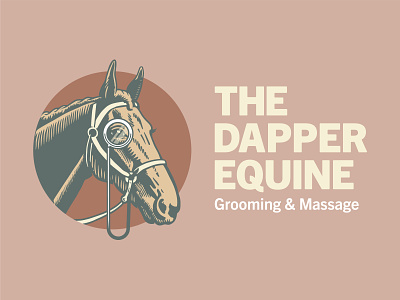 The Dapper Equine branding dapper equine flat grooming horse illustrator logo massage monocle pony vector