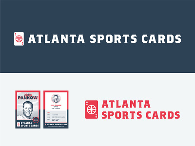 Atlanta Sports Cards baseball basketball blue branding business card business card design business cards businesscard design halftones illustration logo red sports vector vintage