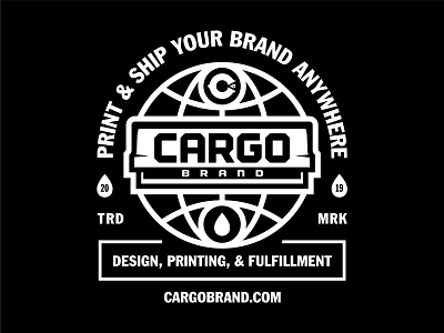Cargo Brand apparel black black white brand branding cargo clean design fulfillment illustration ink logo screen printing screenprint shirt squeegee tshirt vector