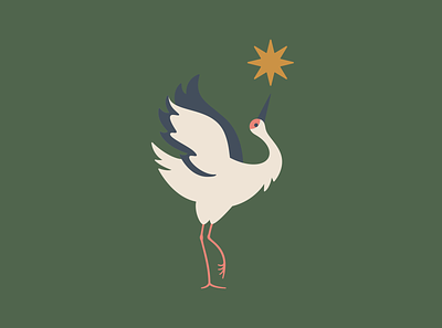 The Highlight branding crane identity illustration logo mascot star