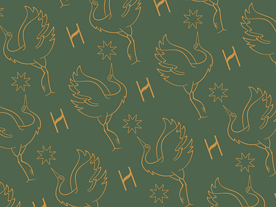 The Highlight - Pattern crane illustration lines logo monogram pattern star