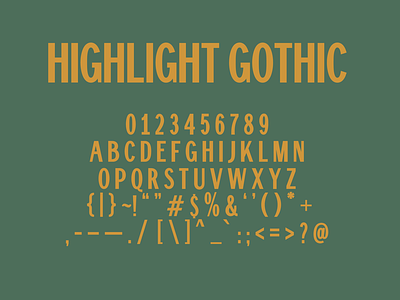 Highlight Gothic Typeface branding design font type design typeface typography