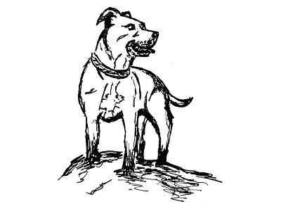 Marley dog draw illustration pen sketch