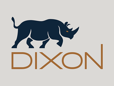 Dixon branding custom typography illustration logo nashville real estate rhino typography