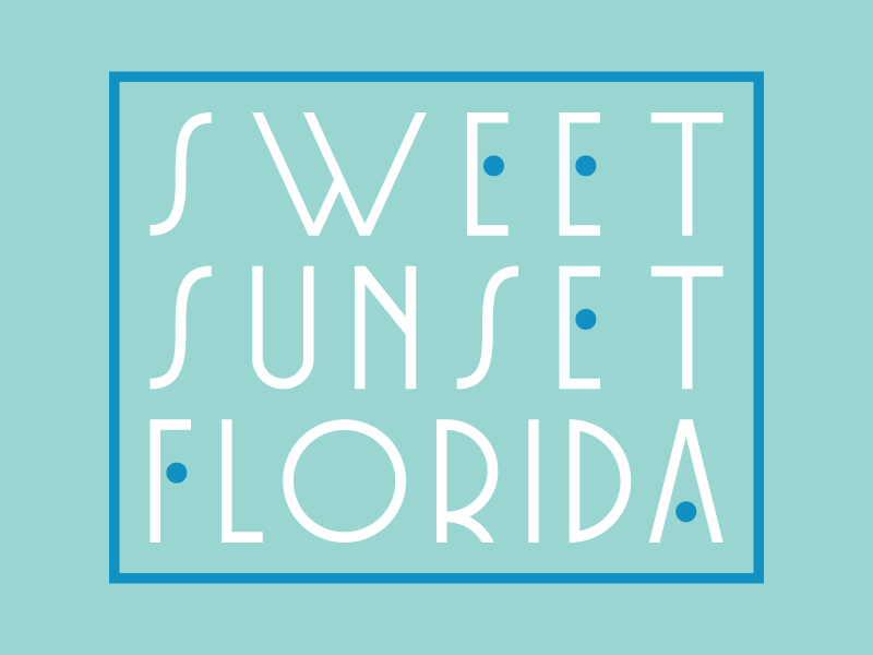 Not Sweet Enough logotype art deco lines branding custom type florida logo