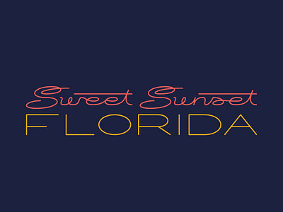 Semi-Sweet art deco branding custom type florida lines logo logotype