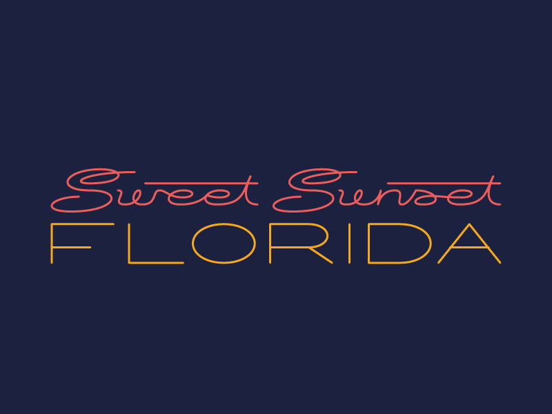 Semi-Sweet logotype logo lines florida custom type branding art deco