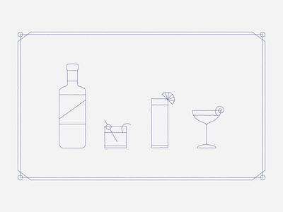 Cocktails cocktails collins coupe drinks gin glass illustration line line art menu design mono weight whiskey