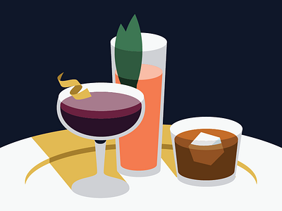 Cheers cocktails drinks illustration minimal
