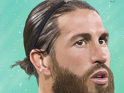 Sergio Ramos Oz Galeano Portrait Drawing art arte dibujo digitalart drawing fanart futbol illustration ozgaleano portrait real madrid sergio ramos