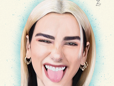 Dua Lipa Oz Galeano Portrait Drawing art arte dibujo digitalart diseño drawing dua lipa fanart mexico music ozgaleano