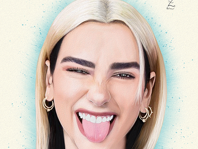 Dua Lipa Oz Galeano Portrait Drawing