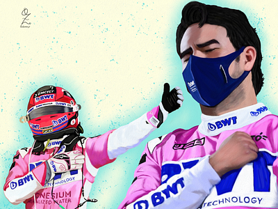 Checo Pérez Oz Galeano Portrait drawing art arte checo perez dibujo digitalart drawing f1 fanart illustration mexico ozgaleano race