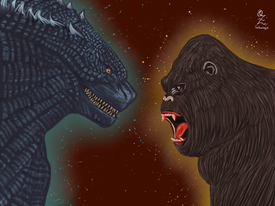 Godzilla vs Kong Drawing Oz Galeano