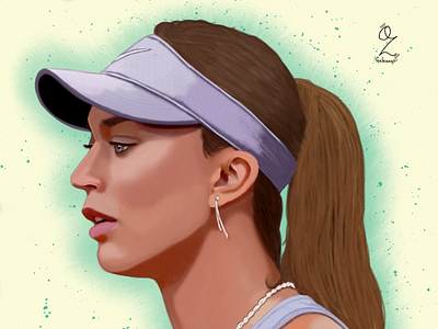 Paula Badosa portrait drawing Oz Galeano art arte design dibujo digitalart drawing fanart illustration ozgaleano paula badosa tennis