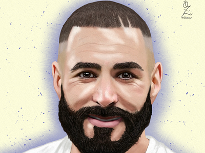 Benzema Portrait drawing by Oz Galeano art arte benzema design dibujo digitalart drawing fanart football france futbol illustration mexico ozgaleano portrait real madrid retrato