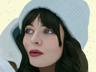 Winter model Portrait drawing by Oz Galeano