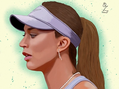 Paula Badosa Portrait drawing by Oz Galeano art arte arte ozgaleano atp boceto color dibujo digitalart drawing españa fanart illustration mexico ozgaleano paula badosa portrait retrato sketch tenista tennis