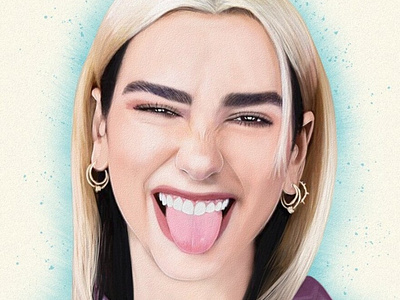 Dua Lipa Portrait drawing by Oz Galeano art arte arte ozgaleano color design dibujo digitalart drawing dua lipa fanart illustration logo mexico music ozgaleano paint pop portrait retrato singer