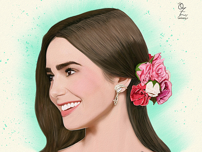 Lily Collins Portrait drawing by Oz Galeano art arte arte ozgaleano color design dibujo digitalart drawing fanart illustration lily collins mexico movies ozgaleano portrait retrato sketch tv