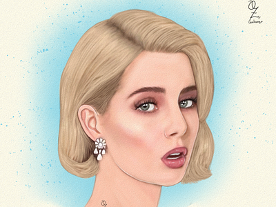 Lucy Boynton Portrait drawing by Oz Galeano actress art arte arte ozgaleano color design dibujo digital art digitalart drawing fanart illustration logo lucy boynton mexico model ozgaleano portrait retrato sketch