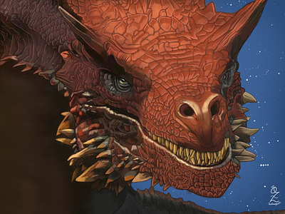 Caraxes dragon Illustration by Oz Galeano