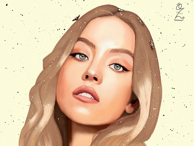 Sydney Sweeney Portrait drawing by Oz Galeano