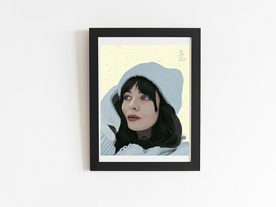 Model Framed Art by Oz Galeano art arte arte ozgaleano color design dibujo digital art digitalart drawing fanart frame illustration mexico model modelo ozgaleano painting portrait retrato winter