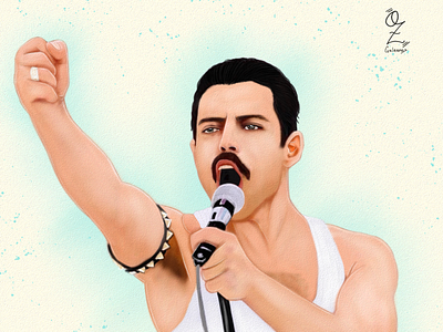 Freddie Mercury Rami Malek arte bohemian rhapsody color dibujo digitalart drawing fanart freddie mercury mexico movie music ozgaleano queen rami malek