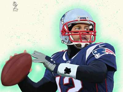 Tom Brady art arte color dibujo diseño drawing fanart football nfl ozgaleano superbowl tom brady