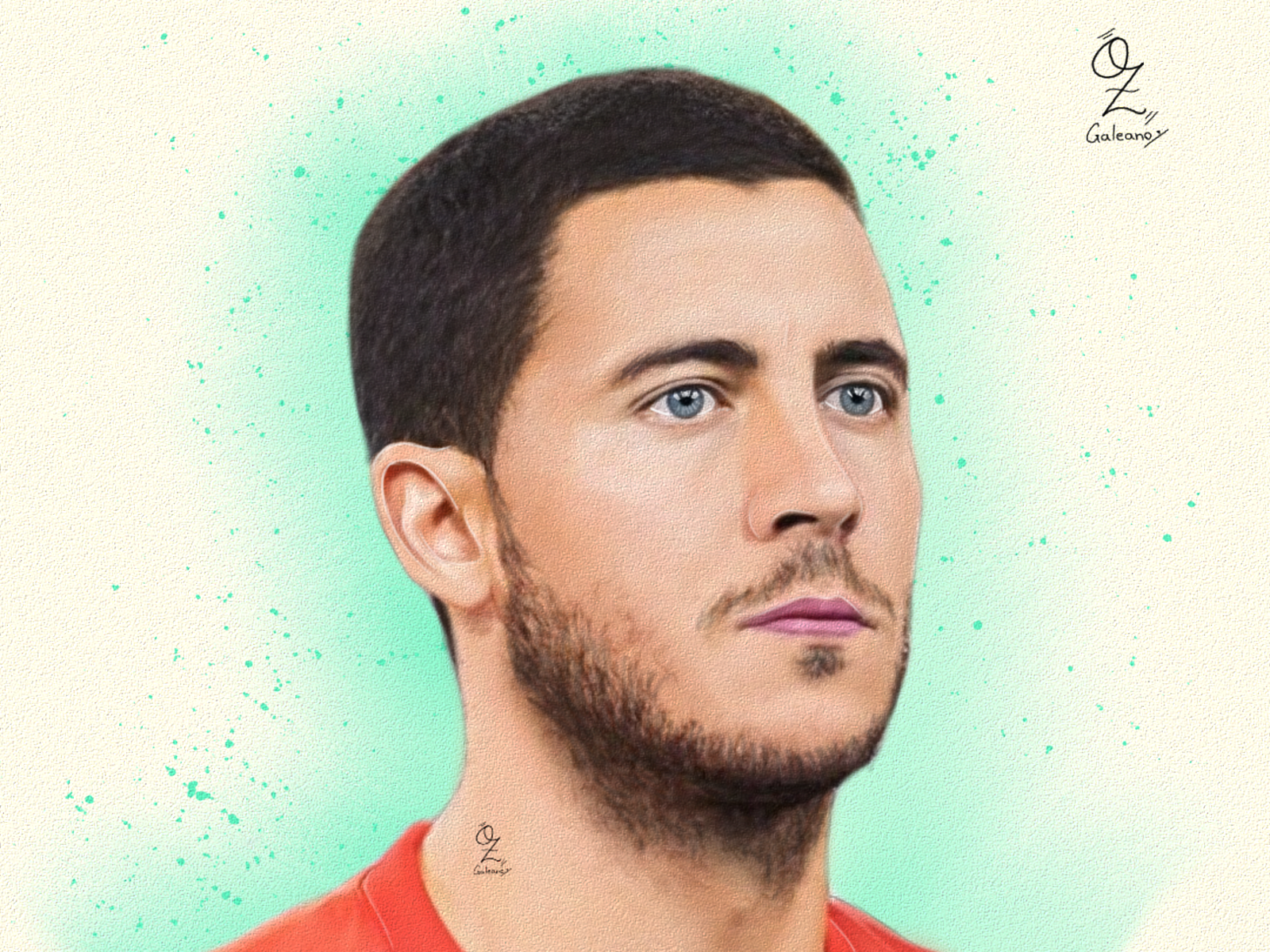 Hazard art arte artista belgium color dibujo digitalart diseño drawing fanart football futbol hazard mexico ozgaleano real madrid texture