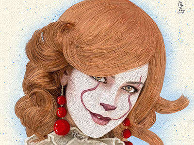 Pennywise girl art arte buni color dibujo digitalart diseño diseño web drawing fanart illustration it mexico movie ozgaleano pennywise portrait retrato