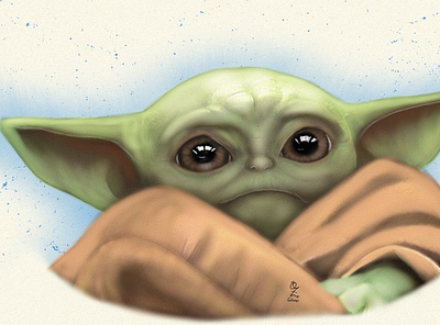 Baby Yoda art arte baby color dibujo digitalart diseño drawing fanart illustration mandalorian mexico ozgaleano portrait retrato starwars yoda