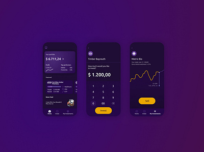 Investment App app design equity finance fintech invest investment ui