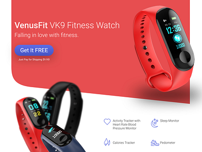 Fitness Watch Landingpage design landingpage ui web design